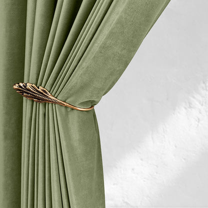 Tranquil Green Velvet Curtains