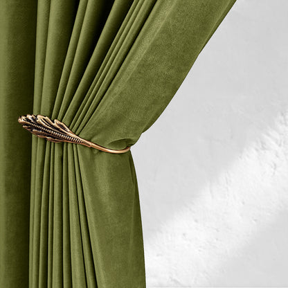 Olive Green Velvet Curtains