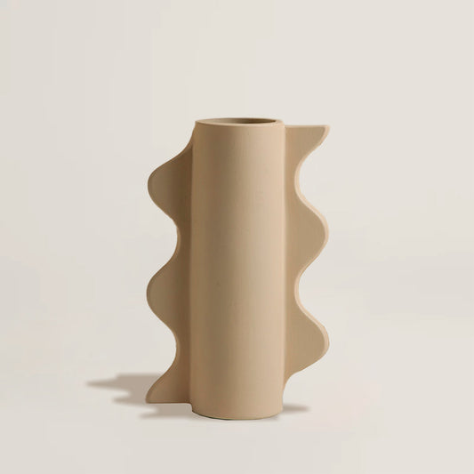 Beige Sand Art Wave Vase