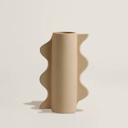 Beige Sand Art Wave Vase