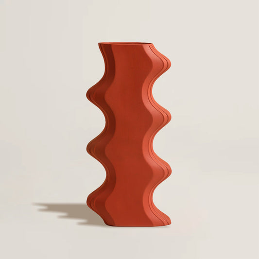 Art Red Wave Vase