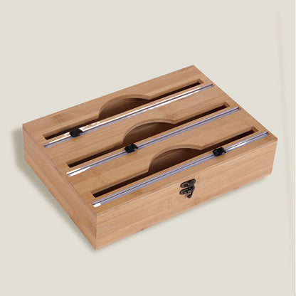 Bamboo Wood Wrap Dispenser Box