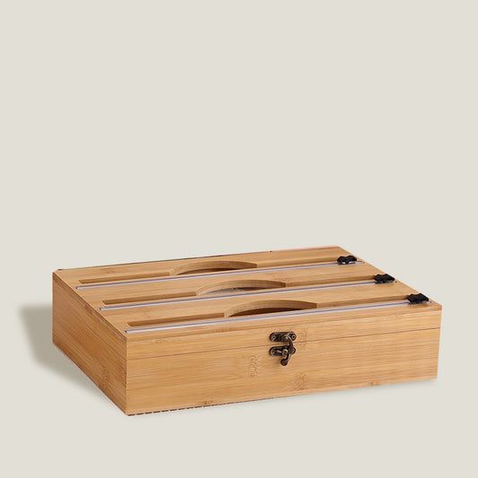 Бамбукова дървена обвивка дозатор кутия