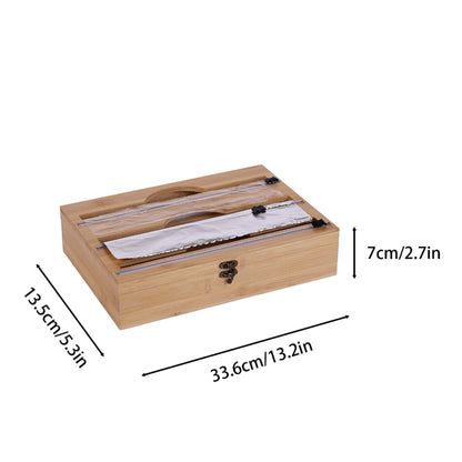 Bamboo Wood Wrap Dispenser Box