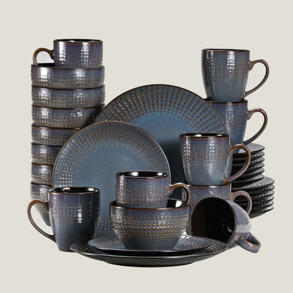 Black Embossed Stone Tableware Set