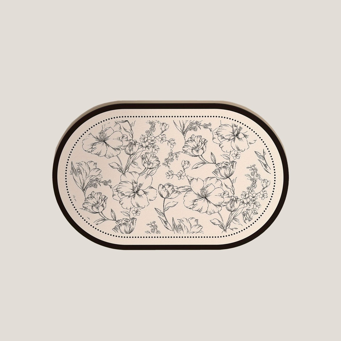 Black Floral Bath Mat