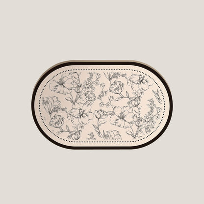 Black Floral Bath Mat