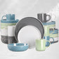 Blue Gray Colorful Tableware Set