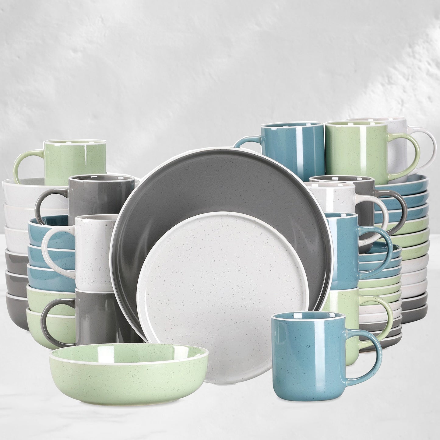 Blue Gray Colorful Tableware Set