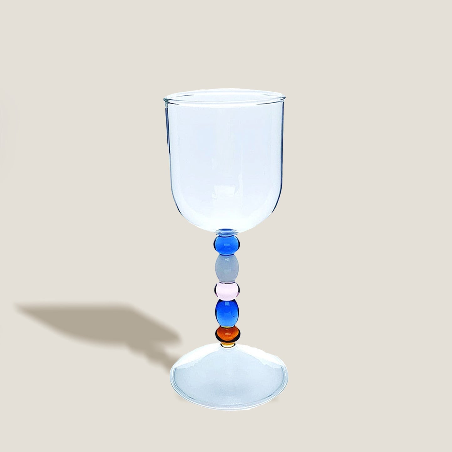 Blue Dot Glass Goblet