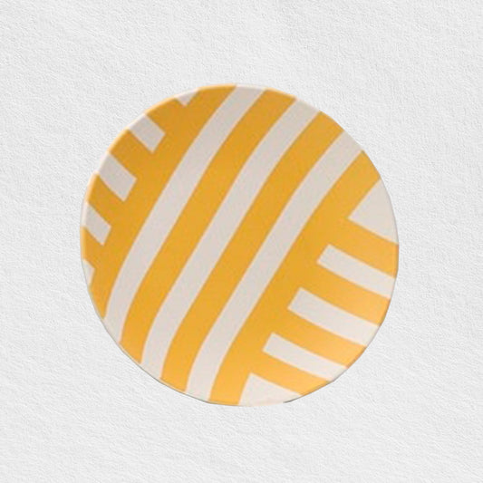 Yellow Stripes Abstract Plates