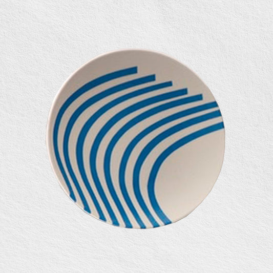 Blue Stripes Abstract Plates