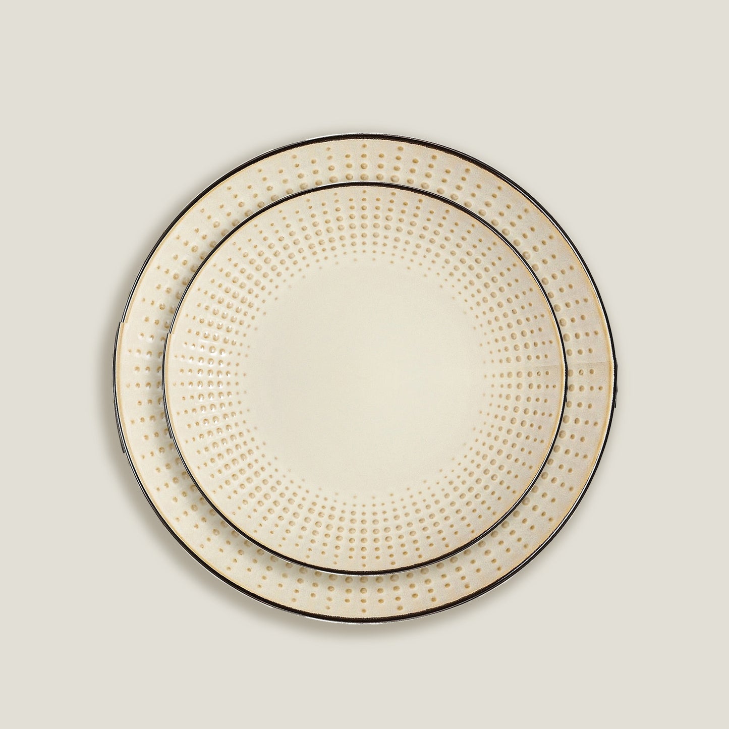 Cream Embossed Stone Tableware Set