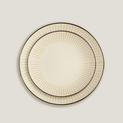 Cream Embossed Stone Tableware Set