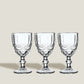 Floral Glass Goblet Set