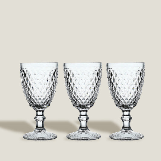 Grid Glass Goblet Set