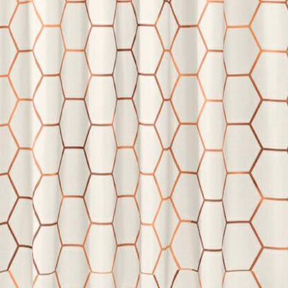 Gold Honeycomb Shower Curtain