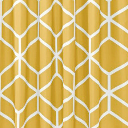 Gold White Shower Curtain