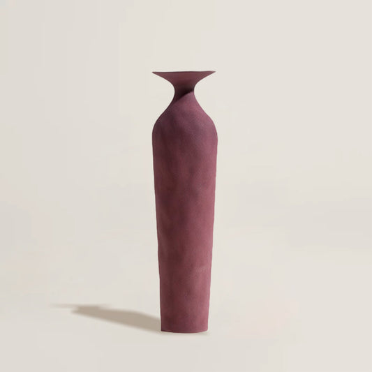 Purple Hammered Ceramic Vase