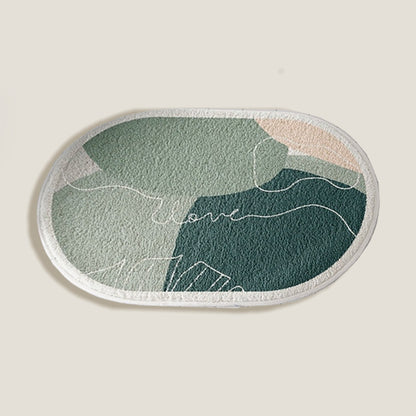 Green Oval Bath Mat