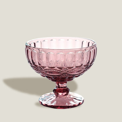 Pink Glass Goblet Bowl