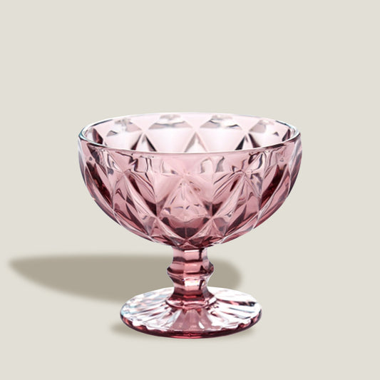 Pink Glass Goblet Bowl