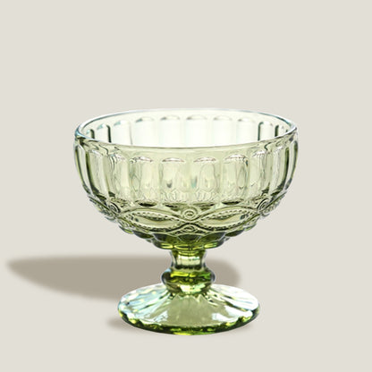 Green Glass Goblet Bowl