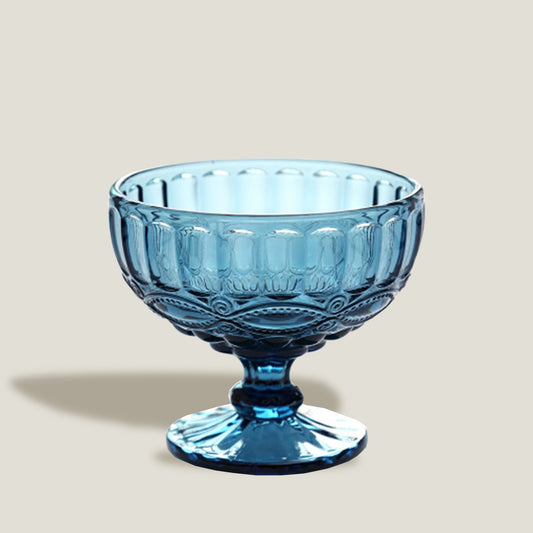 Blue Glass Goblet Bowl