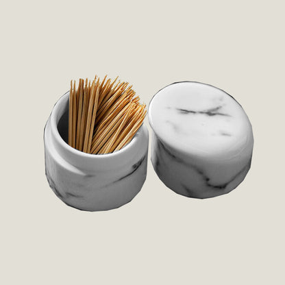 Marble White Toothpick Holder