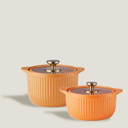 Orange Ceramic Cooking Pot