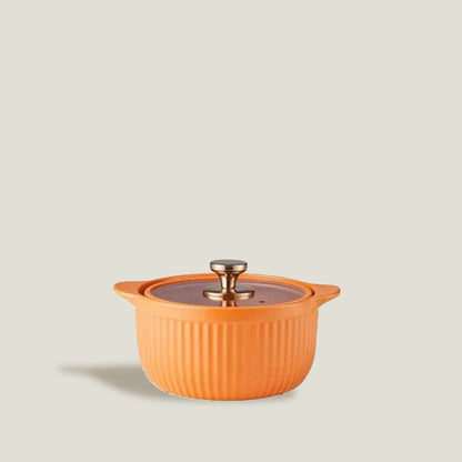 Orange Ceramic Cooking Pot