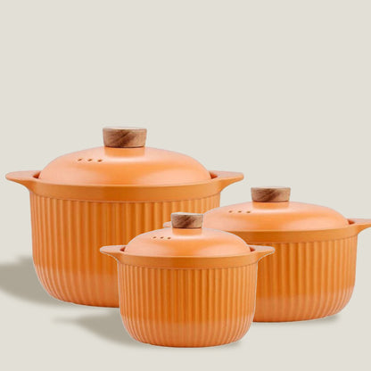 Orange Ceramic Cooking Pot