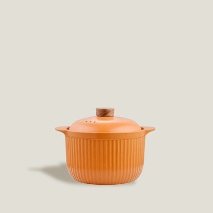 Orange Ceramic Cooking Pot