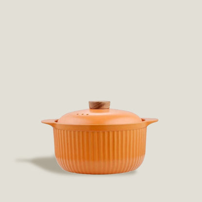 Orange Ceramic Cooking Pot