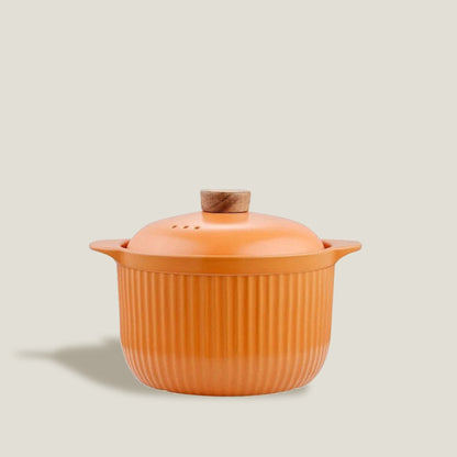 Orange Ceramic Cooking Pot