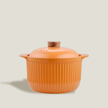 Orange Ceramic Cooking Pot