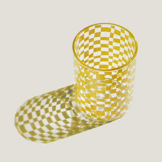 Vaso Cuadros Amarillo