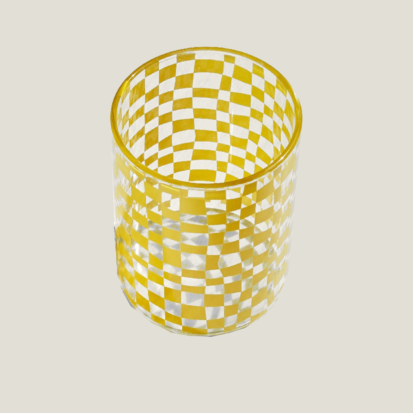 Yellow Plaid Glass