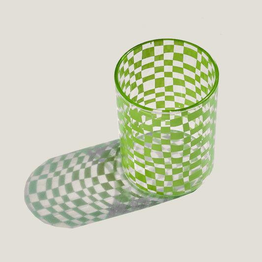 Green Plaid Glass