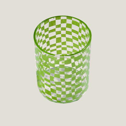 Green Plaid Glass