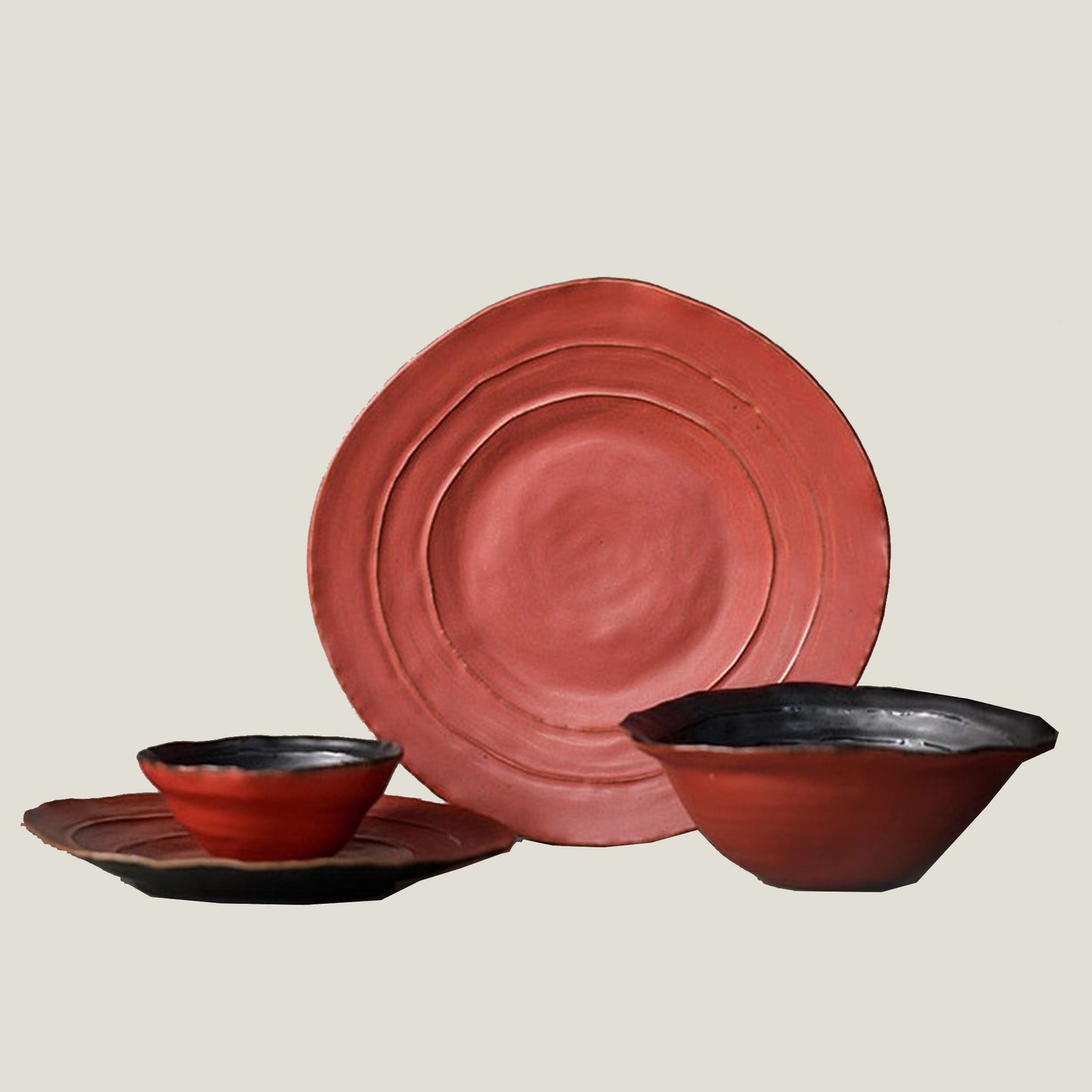 Red Dalia  Dinner Tableware