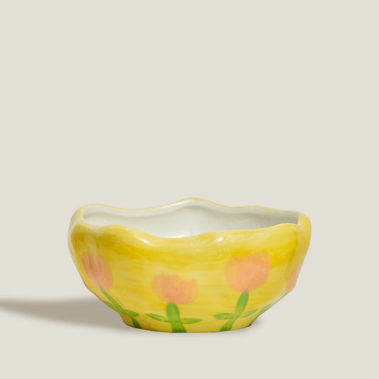 Yellow Flower Ceramic Bowl
