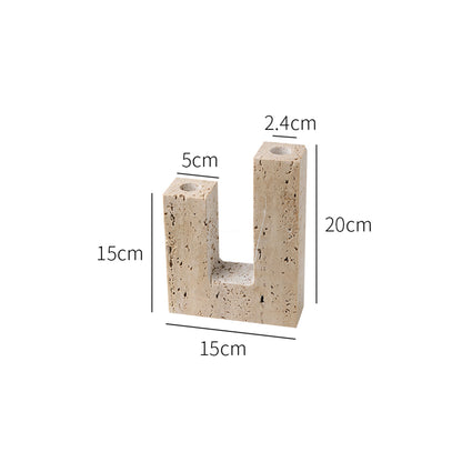 Square Stone Candle Holder