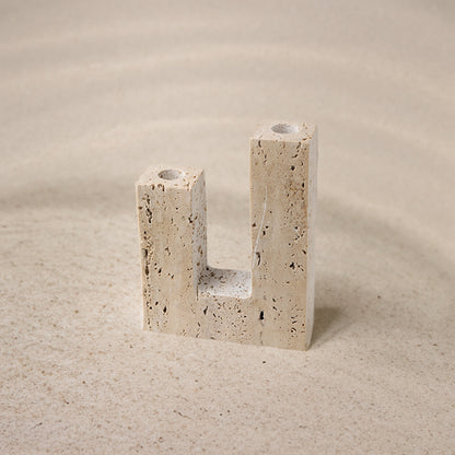 Square Stone Candle Holder