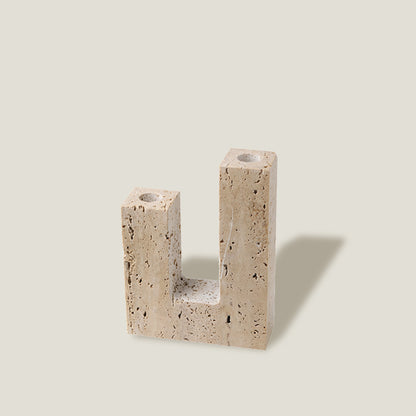 Square Stone Candle Holder