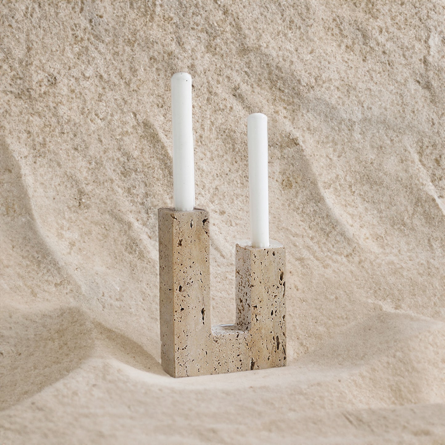 Square Stone Candle Holder