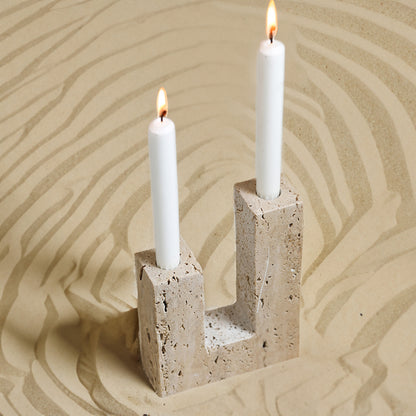 Square Stone Candle Holder