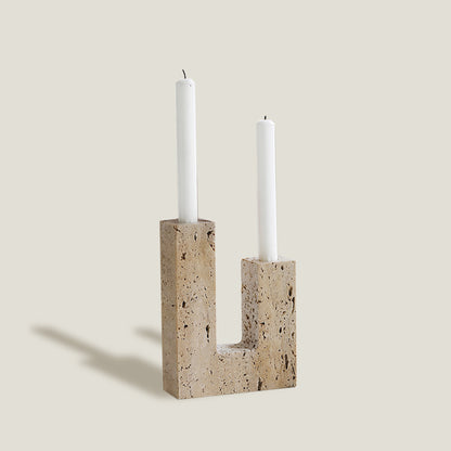 Square Stone Candle Holder