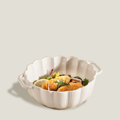 White Ceramic Bowls With Handle