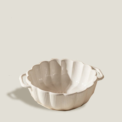 White Ceramic Bowls With Handle